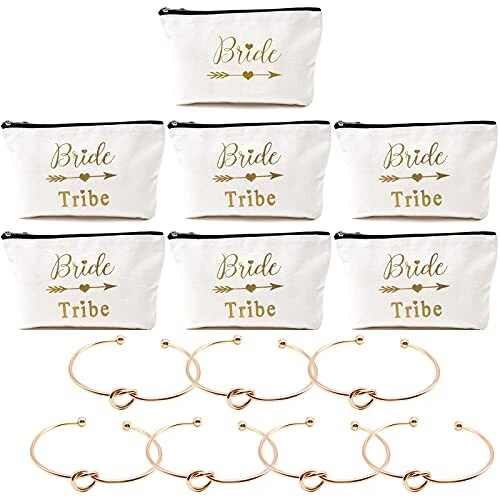 COFOZA Set of 14 Bride Tribe Gifts Set - 1 Bride & 6 Bride Tribe Cosmetic