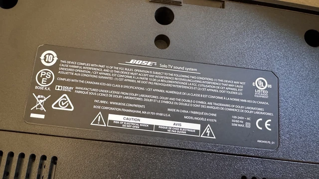 BOSE SOLO TV Sound System 2.0 Dolby Digital MPN 410376 “No remote” £47. ...