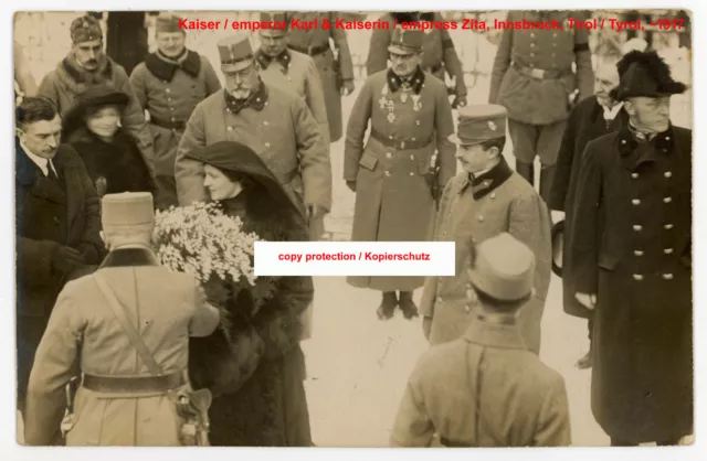 K.u.k Foto Kaiser Karl,Offizier,Zita,Innsbruck,Tirol,kuk photo emperor,tyrol,ww1