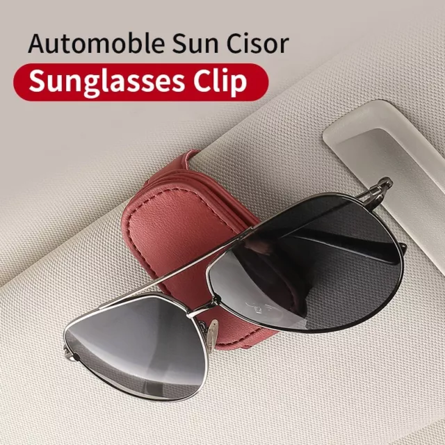Porte-lunettes de soleil en cuir magnétique pour voiture, porte-visière  universel, clip de lunettes de soleil, lunettes, intérieur de voiture -  AliExpress