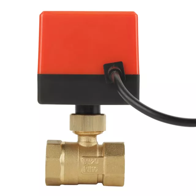 DC 12V G3/4 DN20 Brass 2 Way Motorized Ball Electrical Valve For Co  CFY UK 2