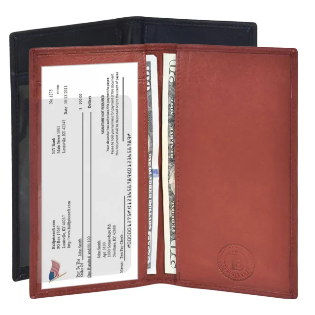 Black Friday Special - Plain Leather Checkbook covers set of 2 Black and brown