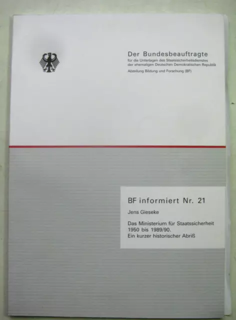 Gieseke Ministerium für Staatssicherheit die Stasi Geschichte des MfS  SED Abriß