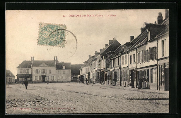 CPA Ressons-sur-Matz, La Place 1906