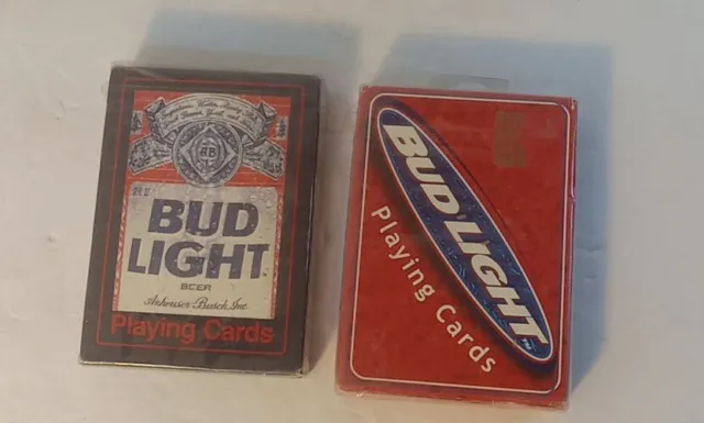 Lot of 2 Budweiser, Bud Light,  Playing Cards (No 371) 1999 New, Unopened!