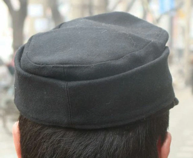 WW2 GERMAN M43 Wool Field Cap Panzer Cap Mountain hat Enlisted Black ...