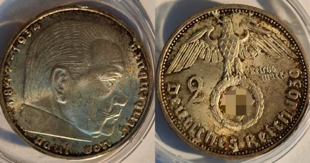 Original 2 Reichsmark 1939 A Deutsches Reich Silbermünze Drittes Reich Silber