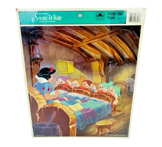 SNOW WHITE AND the Seven Dwarfs Walt Disney Frame Tray Puzzle Vintage ...
