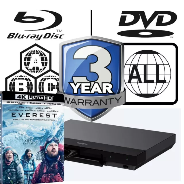 Sony Blu-ray Player UBP-X700 All Zone Code Free MultiRegion 4K inc Everest UHD