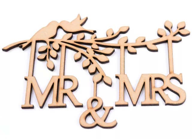 Wooden Mr & Mrs Branch Shape Family Tree Wedding Frame MR & MRS Topper