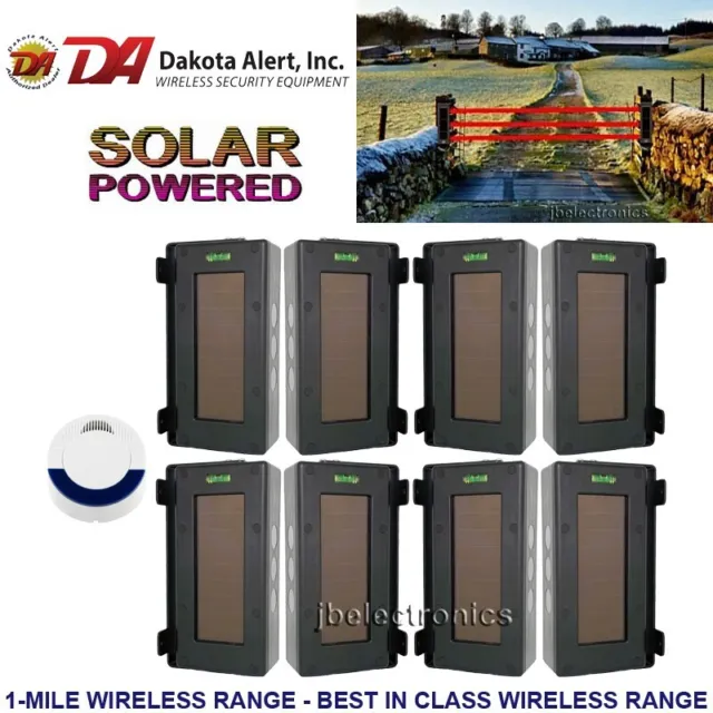 Dakota Alert Sba-4000 Break Beam Driveway Alarm + 4 Sets Solar Wireless Sensors