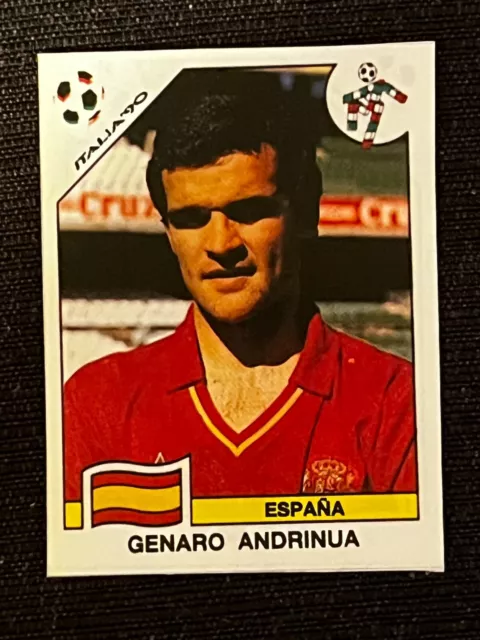 Sticker Panini World Cup Italy 90 Genaro Andrinua Espana# 349 Recup Removed