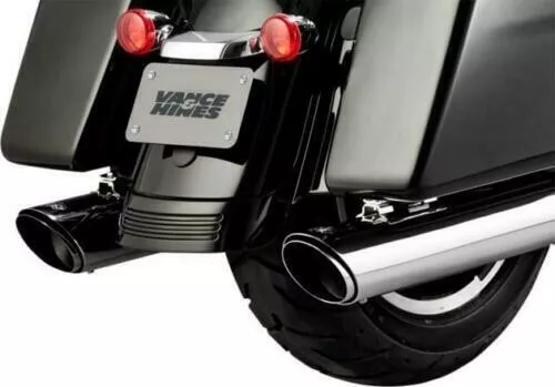 Vance & Hines Twin Slash Round Dual Slip-On Mufflers Chrome #16672