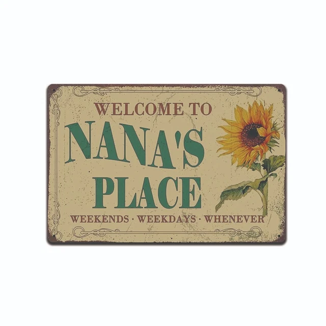 NANA'S PLACE VINTAGE Style Sign with Sunflower Grandma Grandmother