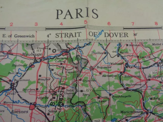 Original WW2 "RESTRICTED" RAF map of FRANCE entitled "PARIS" (June 1944)