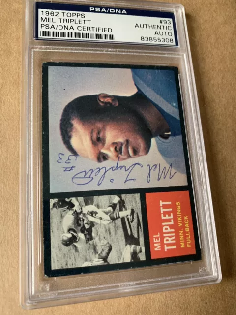 PSA DNA Signed 1962 Topps Mel Triplett Minnesota Vikings