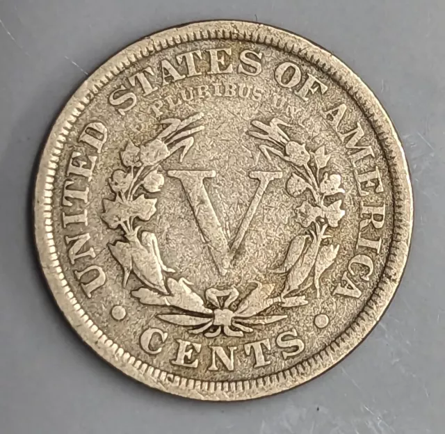 1908 United States USA Liberty Nickel Five Cents coin (C2264)
