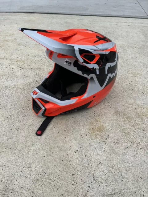 NEW Fox V1 Leed FLO Orange Motocross Dirt Bike Helmet