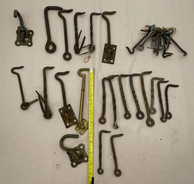 Lot Antique Vintage Rustic Gate, Barn Door, Shed, Hook, Latch, Catch