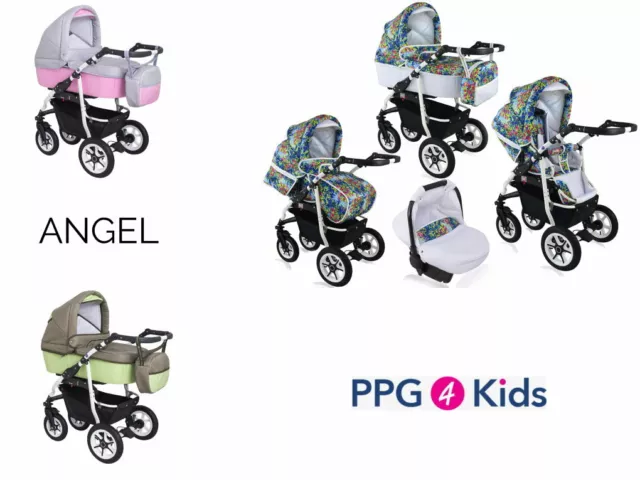 Baby Pram Stroller ANGEL Travel System 2in1 3in1 4in1 Natural LINEN Car Seat Iso