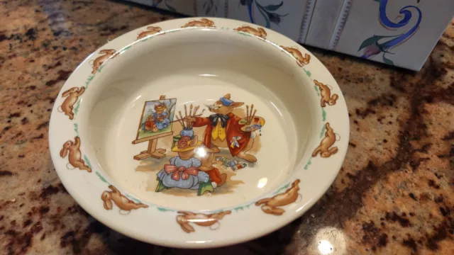 ♡♡♡vintage Cereal Bowl Royal Doulton Bunnykins Fine Bone China LOOK ♡♡