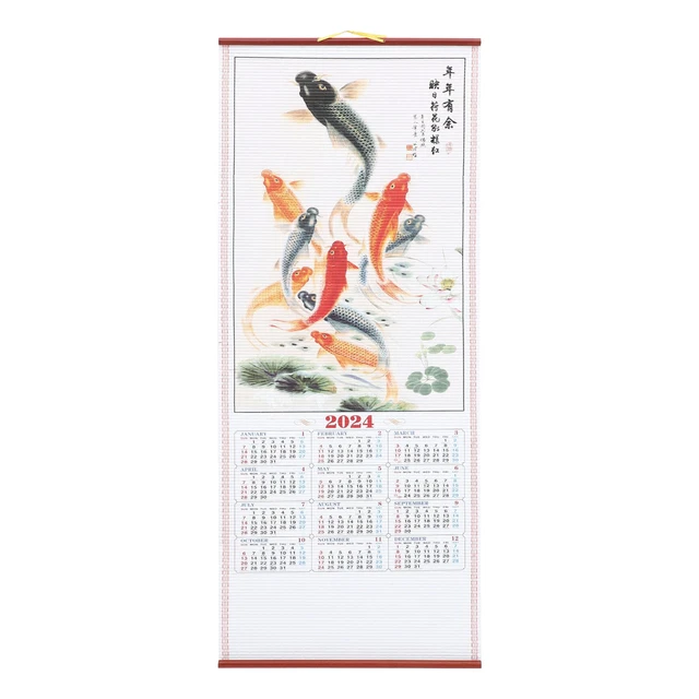 2024 CHINESE WALL Scroll Calendar 9.65 PicClick