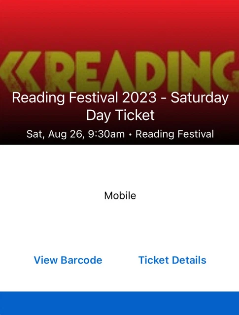 1x Saturday day ticket for reading!