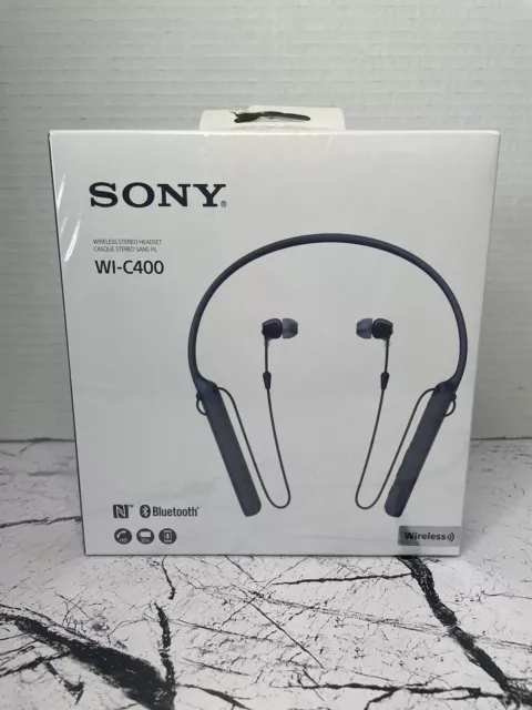 SONY WI-C400 Wireless Bluetooth Headphones Stereo In-Ear Black w/ Tracking NEW