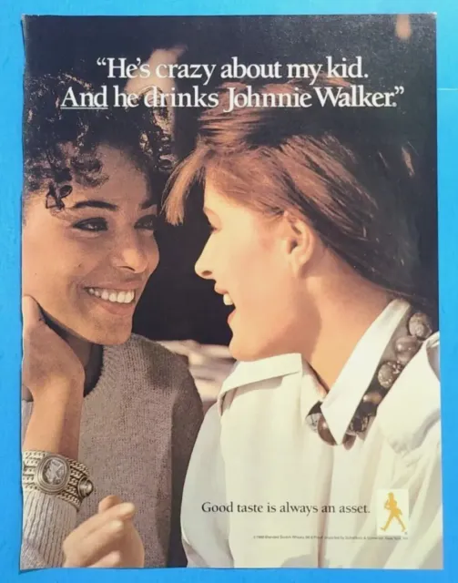 1989 Johnnie Walker Scotch Whiskey Vintage Magazine Print Ad, 8.25 x 10.25