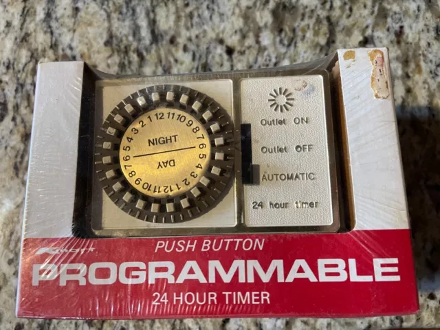 Vintage K-Mart Programmable 24 Hour Timer Push Button Timer 19-55 New-Sealed
