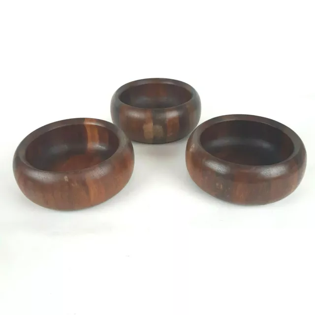 Baribocraft Vintage Wood Salad Bowl Set of 3 Dark Maple Mid Century Modern