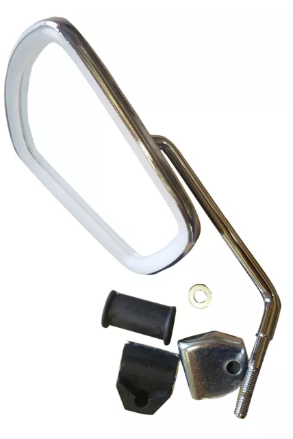 ukscooters VESPA LAMBRETTA CUPPINI LEGSHIELD CHROME MIRROR WITH BRACKET