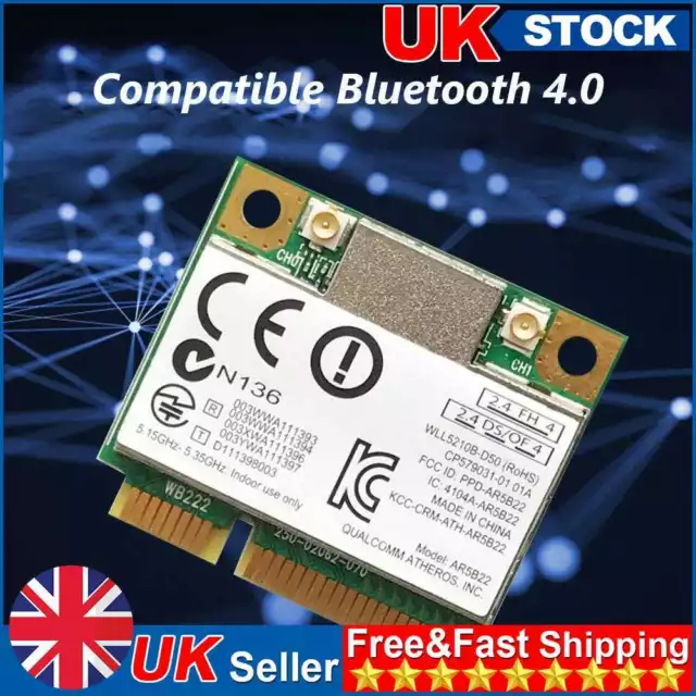 2.4G/5G Mini PCI-E Wireless Adapter 300M Bluetooth WiFi Network Card for Laptop