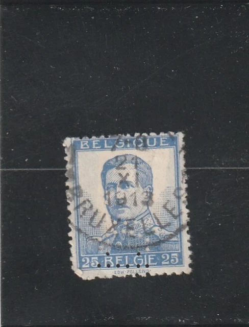 L6055 BELGIQUE  Timbre Y&T N° 120 de 1912-13 " Albert 1er " Oblitéré PERFORE