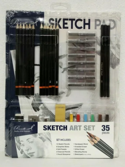 US Art Supply 54-Piece Drawing & Sketching Art Set with 4 Sketch Pads (242  Paper Sheets) -Ultimate Artist Kit, Graphite and Charcoal Pencils & Sticks