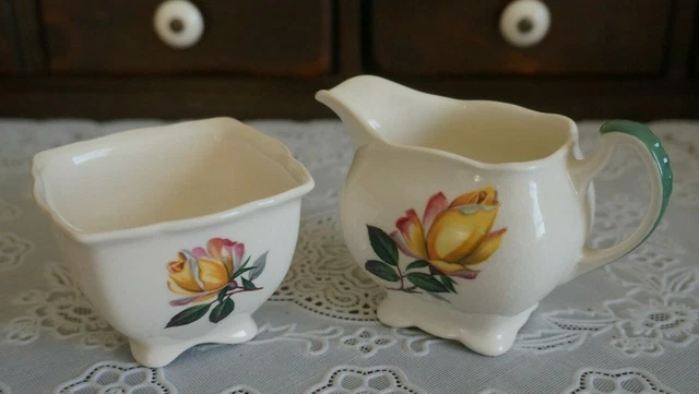 VINTAGE Royal Winton Floral Creamer and Sugar Bowl, England
