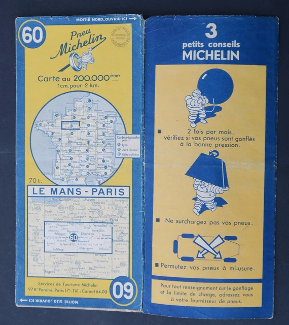 CARTE MICHELIN N°88 PARIS NORD 1932 map Mapa Bibendum pneu guide EUR 9