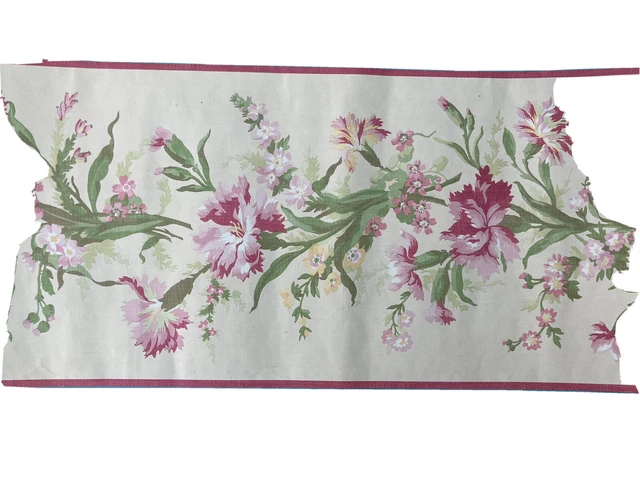 15 yardas más borde de papel tapiz floral rosa usado extra gratis Laura Ashley