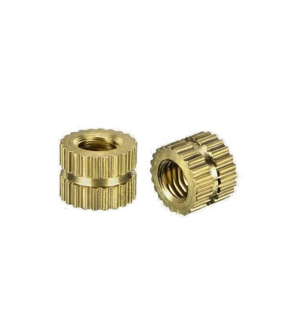Dadi zigrinati in ottone inserti filettati per materie plastiche M3,M5,M6  50 pz
