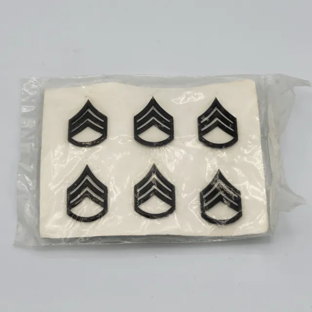 US Army Black Metal Subdued Collar Rank Insignia Staff Sergeant E-6 (3) Pair