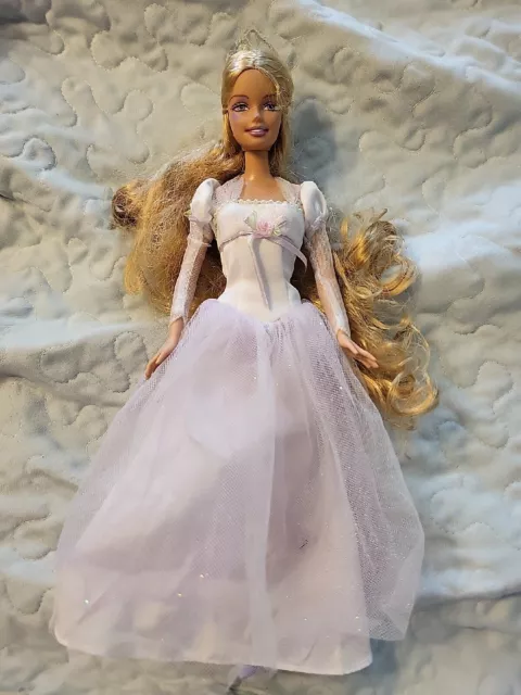 Barbie Fairytale Princess Rapunzel Bride Doll,Wedding Light Up Tiara,Crown