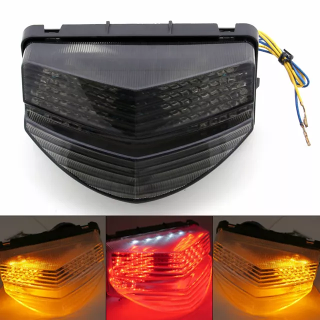 Clignotants LED Feu arrière intégrés pour Honda CBR 600 F4i 2001-2003 Smoke AF