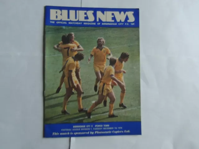 Football Programme: BIRMINGHAM CITY  V  IPSWICH TOWN   1976