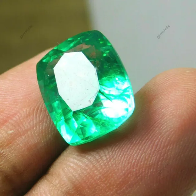 Natural Muzo Colombian Emerald 8 to 10 Ct Cushion Shape CERTIFIED Loose Gemstone