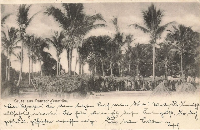 AK Deutsch-Ostafrika DOA  Einheimische Bewohner gelaufen Dar-es-Salaam  1901