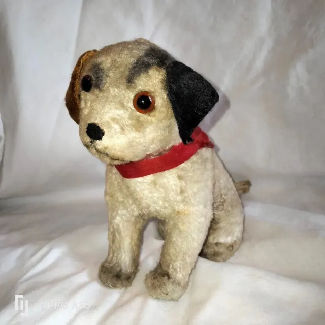 chien an automatic winding paper mak windup toy dog WORK antique toy