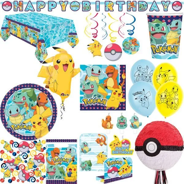 Pokemon Geburtstag Party Deko Set Kindergeburtstag Dekoration Partyset Pikachu