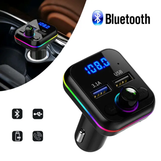 Car Parts MP3 Music Player Bluetooth V 5.0 Hands Free USB U Disk FM Transmitter