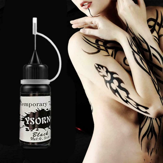 10 ml temporäre Tattoos Tinte schwarz Umriss weiß alle Farben L9P4