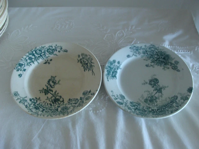 SUPERBE ANCIENNE PAIRE D'assiettes Bertrand Bordeaux Service